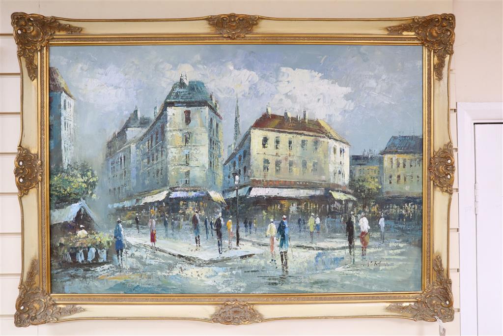 Marten, oil on canvas, Paris Street scene, 90 x 60cm